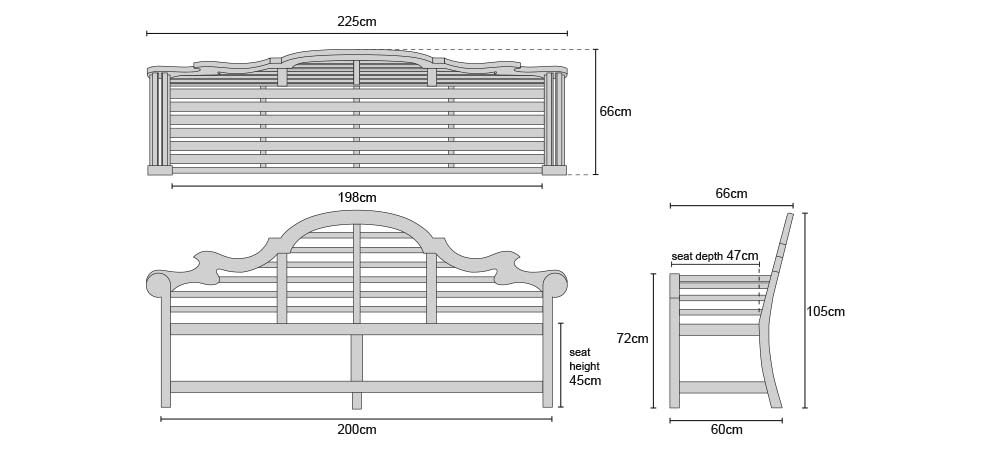 Lutyens-Style Chinoiserie Outdoor Bench